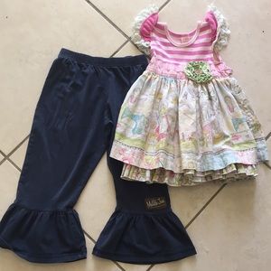 Matilda Jane ruffle pants and Giggle Moon top